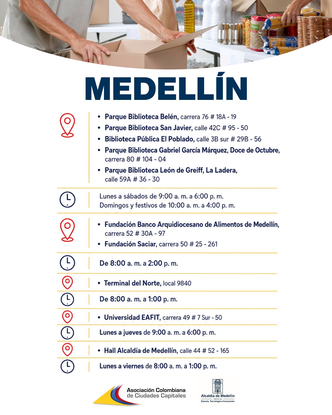 Centros de acopio en Medellín