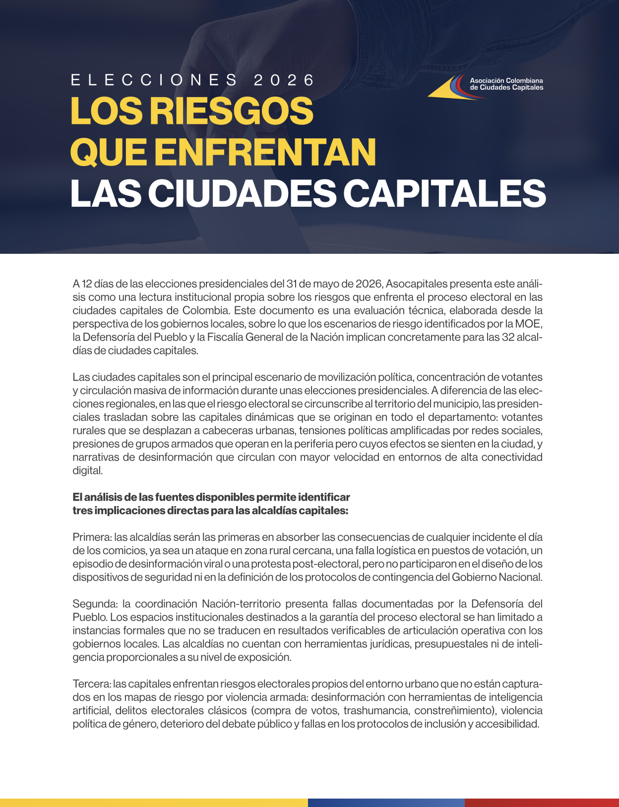 LOS RIESGOS QUE ENFRENTAN LAS CIUDADES CAPITALES