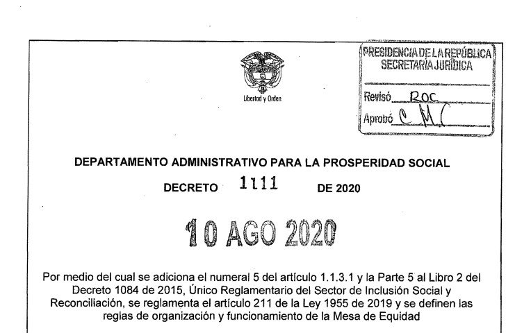 Decreto 1111 del 10 de agosto de 2020