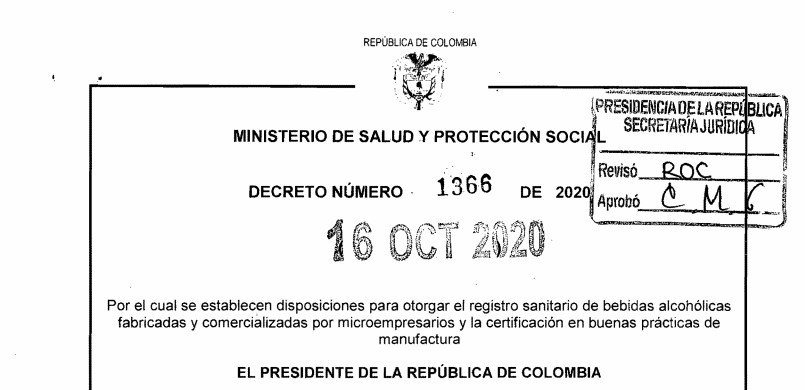 Decreto 1366 del 16 de octubre de 2020
