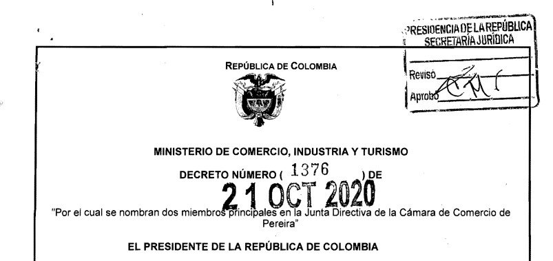 Decreto 1376 del 21 de octubre de 2020
