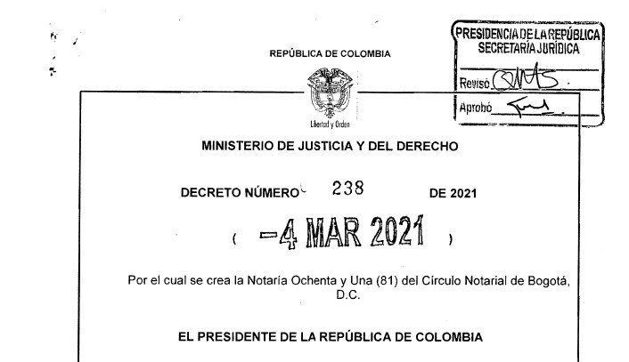 Decreto 238 del 4 de marzo de 2021