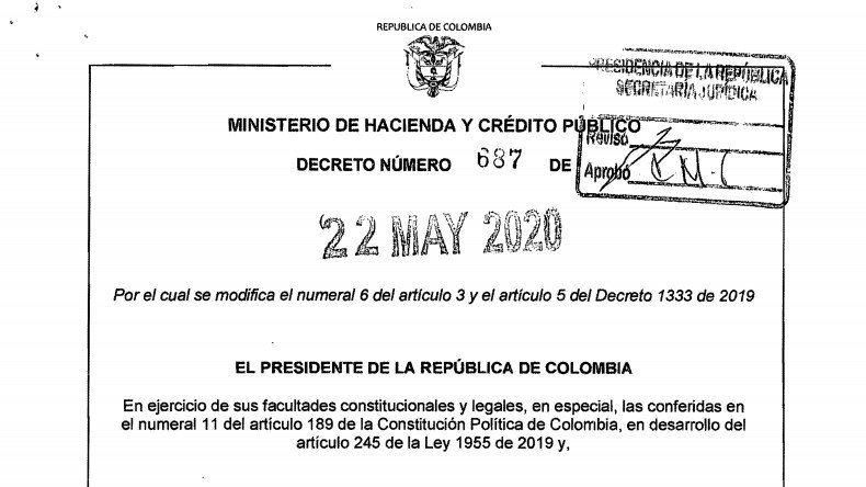 Decreto 687 del 22 de Mayo de 2020