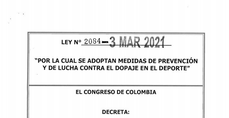 LEY 2084 DEL 03 DE MARZO DE 2021