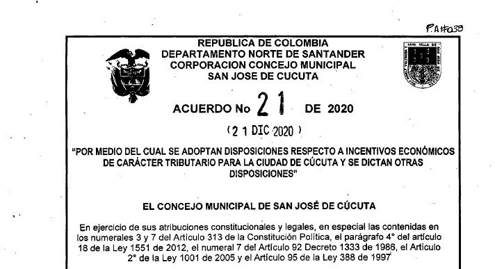 San José de Cúcuta Acuerdo