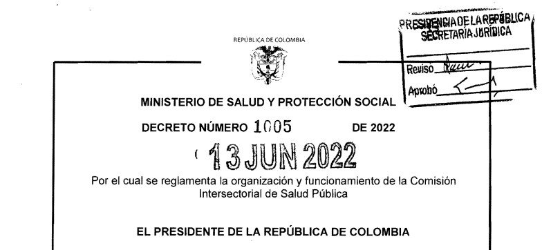 DECRETO 1005 DEL 13 DE JUNIO DE 2022