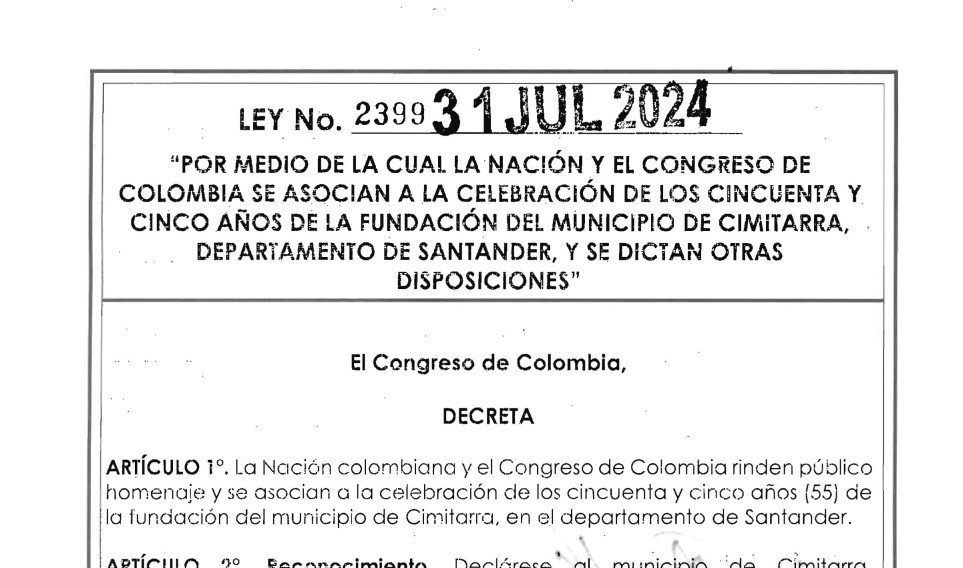 LEY 2399 DEL 31 DE JULIO DE 2024