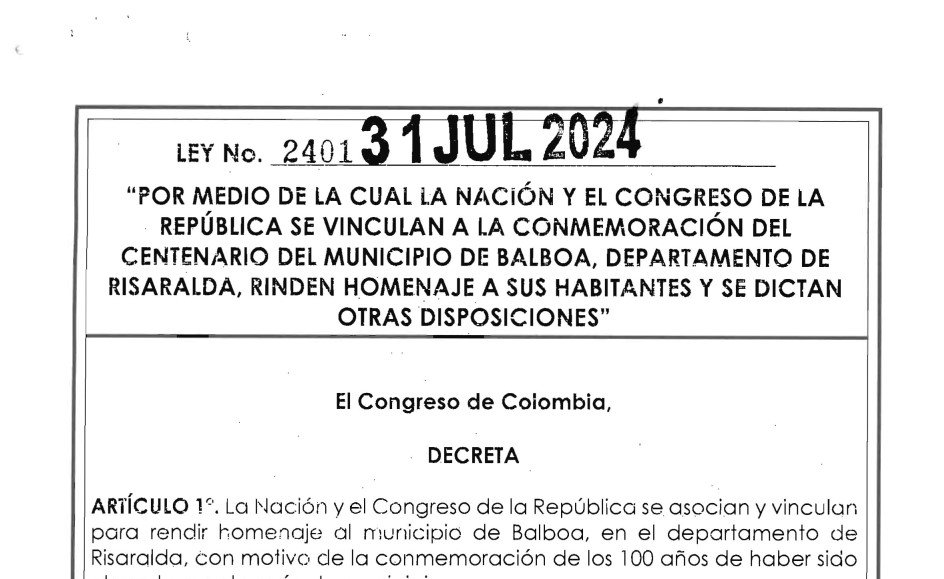 LEY 2401 DEL 31 DE JULIO DE 2024