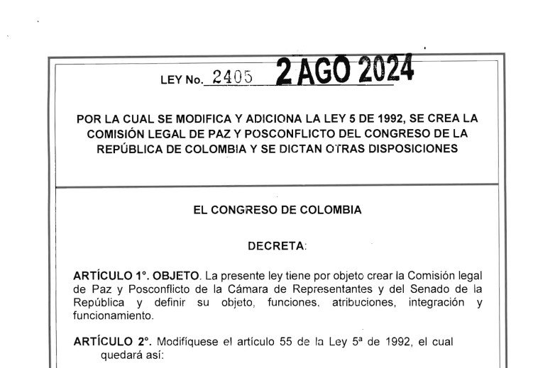 LEY 2405 DEL 2 DE AGOSTO DE 2024