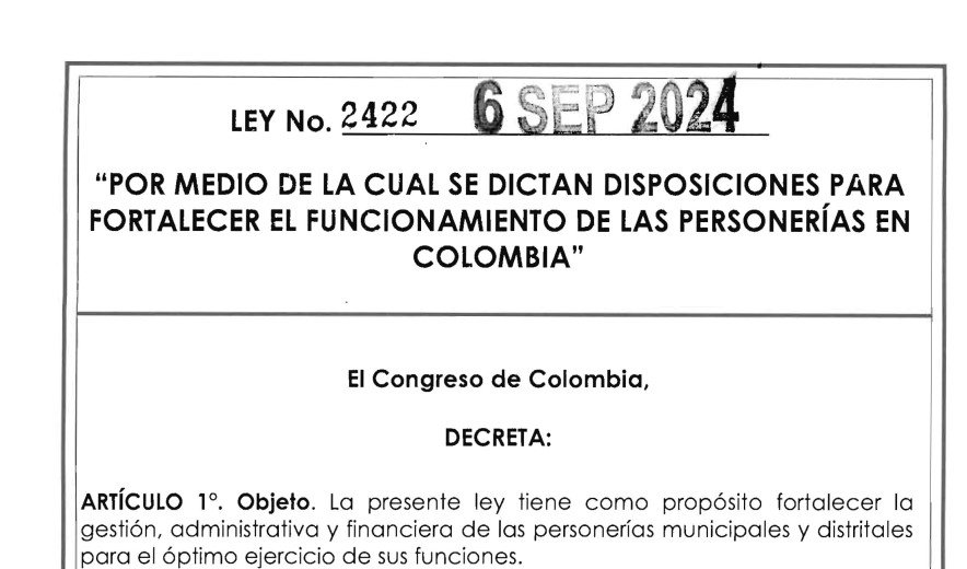 LEY 2422 DEL 6 DE SEPTIEMBRE DE 2024