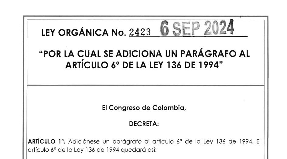 LEY 2423 DEL 6 DE SEPTIEMBRE DE 2024